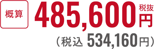 5名で行なう場合の費用事例（会員）